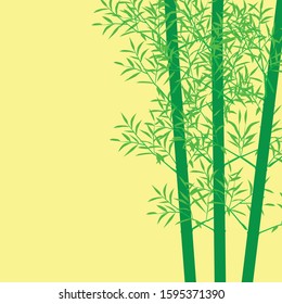 bamboo tree, vector illustration, yellow background
