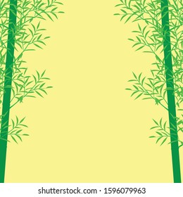 bamboo tree vector illustration, yellow background
