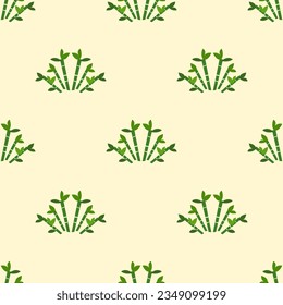 Bamboo trees isolated on light background is in Seamless pattern - vector illustration