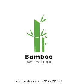 Plantilla de diseño del logotipo de los árboles de bambú