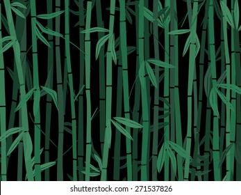 Bamboo trees on black