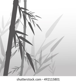 Bamboo trunk with leaves design