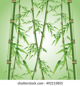 Bamboo trunk with leaves design