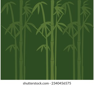 
Maletero de bambú con hojas, patrón de gráficos vectoriales