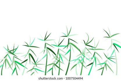 Bamboo Twigs Background. Beautiful Leaves Illustration for Textile, Paper, Tile, Wallpaper. Bamboo Leaves. Twigs. Abstract Green Bamboo Background in Asian Style. Leaves Pattern.