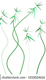 Bamboo Twigs Background. Beautiful Leaves Illustration for Textile, Paper, Tile, Wallpaper. Bamboo Leaves. Twigs. Abstract Green Bamboo Background in Asian Style. Leaves Pattern.