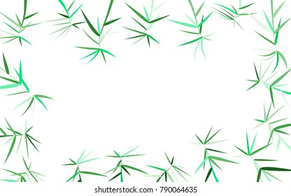 Bamboo Twigs Background. Beautiful Leaves Illustration for Textile, Paper, Tile, Wallpaper. Bamboo Leaves. Twigs. Abstract Green Bamboo Background in Asian Style. Leaves Pattern.