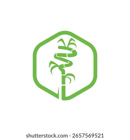 Logotipo moderno abstracto del Vector de bambú