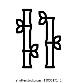 Bamboo vector, Chinese lunar new year line style icon