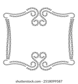 bamboo vector element with leaf and simple color design