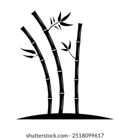 bamboo vector element with leaf and simple color design