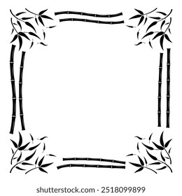 bamboo vector element with leaf and simple color design