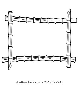 bamboo vector element with leaf and simple color design