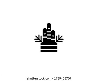 Bamboo vector flat icon. Pine, New Year Decoration. Isolated Bamboo emoji illustration 