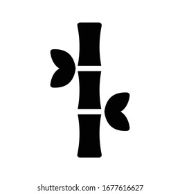 icono plano de glifo vectorial de bambú 