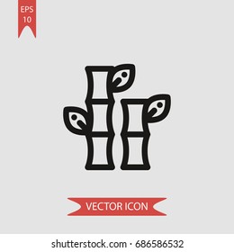  Bamboo vector icon, illustration symbol