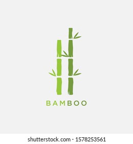 Bamboo vector icon logo design template