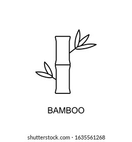 Bamboo vector icon outline style