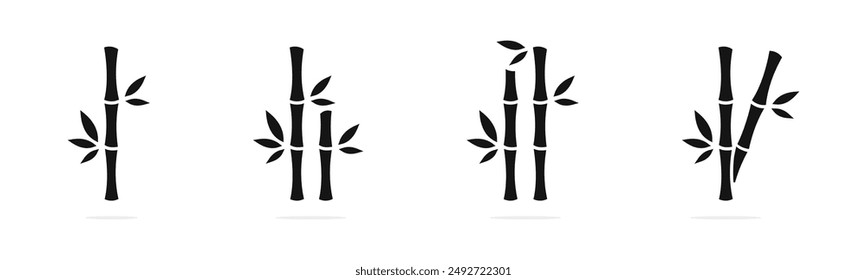 Bamboo vector icon set. Bamboo symbols. Bamboo plant silhouettes. EPS 10