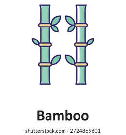 Icono de Vector de bambú que puede modificar o editar fácilmente