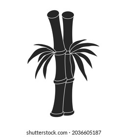 Bamboo vector icon.Black vector icon isolated on white background bamboo.