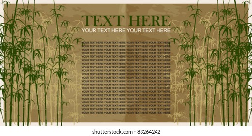 Bamboo vector illustration on a brown paper-background. Place for your text