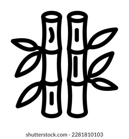 Bamboo Vector Line Icon Design