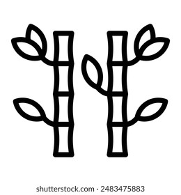 Bamboo Vector Line Icon Design
