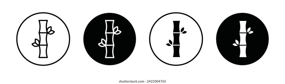 Bamboo vector line icon illustration.