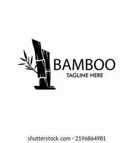 Bambus Vektor-Logo, Etikett oder Emblem mit Aquarell handgezeichnet schwarze Bambuspflanze. Konzept für Spa- und Schönheitssalon, asiatische Massage, Kosmetikpaket, Möbelmaterialien.