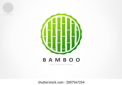 Diseño de madera del logotipo del vector de bambú