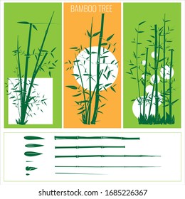 bamboo vector patern green silhouette
