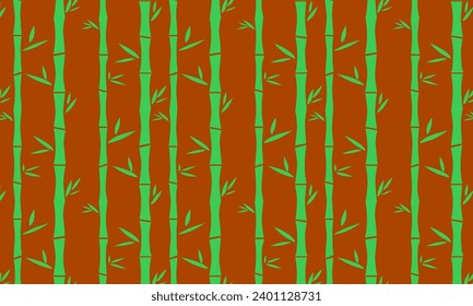 Bamboo vector seamless pattern. Green bamboo grove on a white background. Seamless japanese style texture for kitchen textiles, wrapping paper, wallpaper design, fabric.