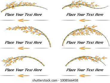 bamboo vector set: calligraphic design elements and page decoration