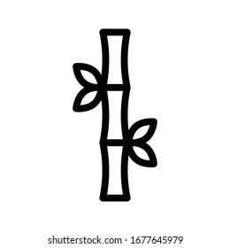 bamboo vector thin line icon 