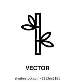 ilustración de icono de línea delgada vector bambú en fondo blanco..eps