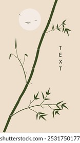 bamboo wall art background vector natural color traditional art
