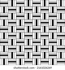 Bamboo weave pattern . Black and white square pattern. 