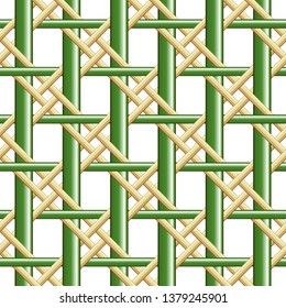 Bamboo weave. Seamless weaving basket pattern texture background. Vector illustration.
