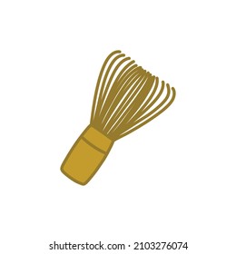 bamboo whisk for matcha doodle icon, vector illustration