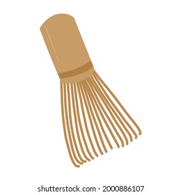 Bamboo whisk for matcha tea.Vector hand drawn cartoon