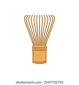 Bamboo Whisk Vector Image, Bamboo Whisk Matcha Tool Vector Illustration, Wooden Whisk Vector Clip Art.
