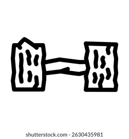 bamboo wood exercise tools outdoor fitness line icon vector. bamboo wood exercise tools outdoor fitness sign. isolated contour symbol black illustration