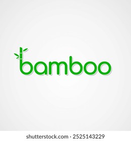 Logotipo de palabra de bambú con símbolo de planta de bambú de la naturaleza