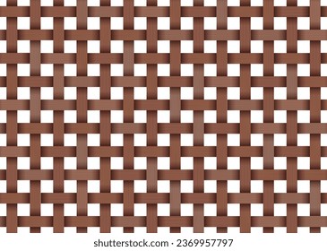 Concepto tejido de bambú. Patrón asiático tradicional, decoración artesanal rústica. Textura de mimbre para la cesta. Tejidos o textiles formados por tejido. Fondo de la ilustración vectorial de material de madera natural.