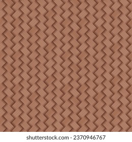 Bamboo woven concept. Traditional asian pattern, rustic handicraft decor. Wicker texture for basket. Fabric or textile formed by weaving. Background from natural wooden material vector illustration.