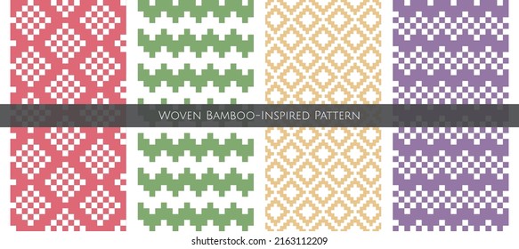 Patrón de inspiración trenzada de bambú. Diseño impecable. Vector modificable. Para fondo, azulejos, tela, etc.