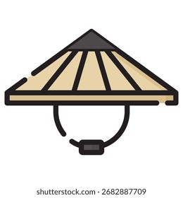 Bamboohat Modern Vector Icon – Minimal Illustration Symbol Template for Web Mobile App UI Design