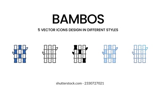 Bambos Icon Design in Five style with Editable Stroke. Line, Solid, Flat Line, Duo Tone Color, and Color Gradient Line. Suitable for Web Page, Mobile App, UI, UX and GUI design.