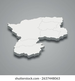 Bamyan 3d isometric map is a region of Afghanistan, vector illustration